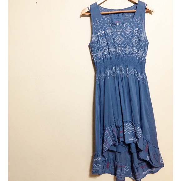 Embroidered High Low Dress
